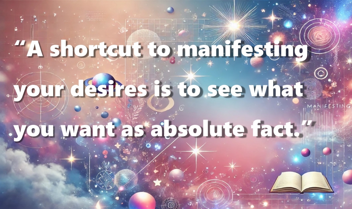 Figure 2 shows a fictional Universe with a quote from the book “The Secret” by Rhonda Byrne.