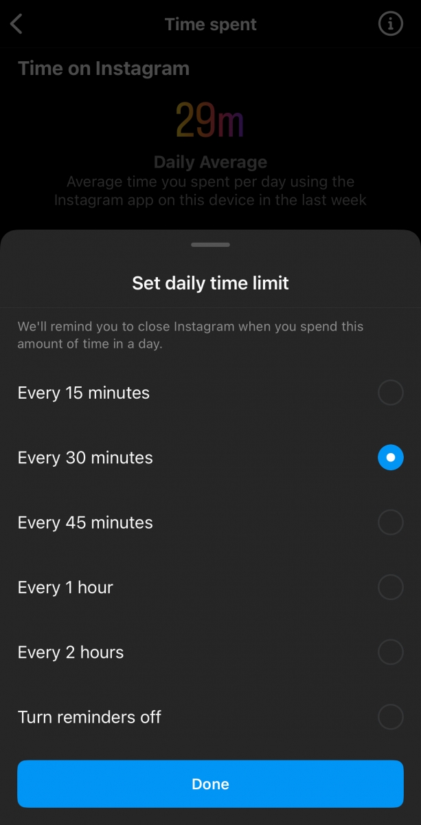 Figure 2: Instagram Time Limit Figure 2: Instagram Time Limit
