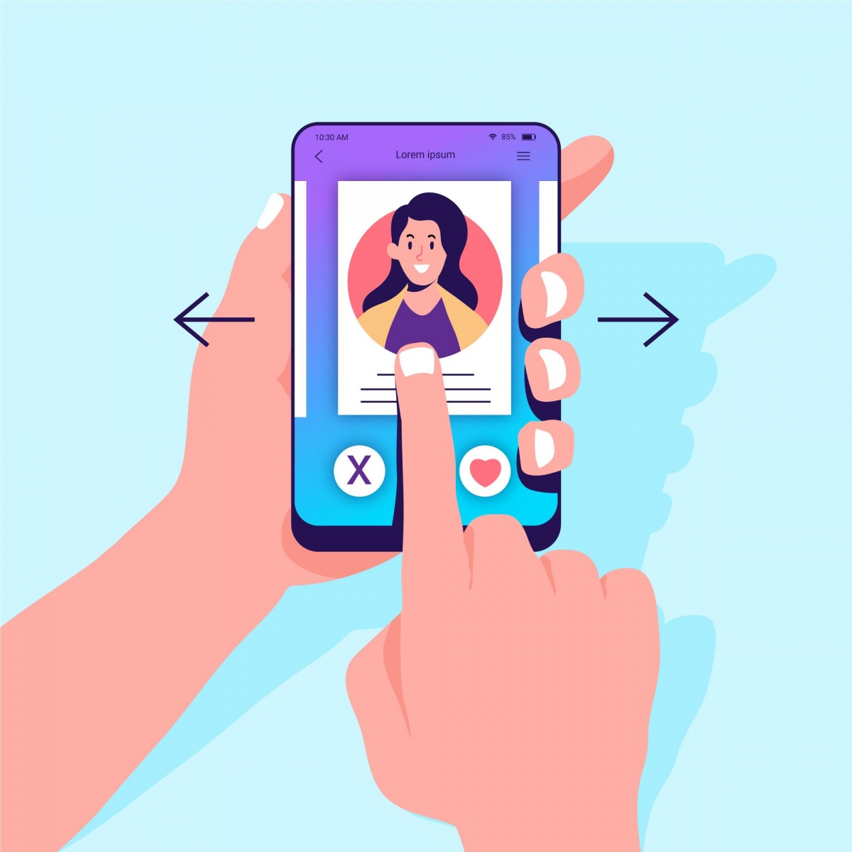 Figure 1. Dating app swipe concept